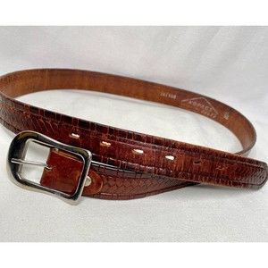 Kopaci Leather Belt Brown With Braid Overlay Screw On Buckle